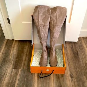Taupe Suede Knee High Boots NWOT